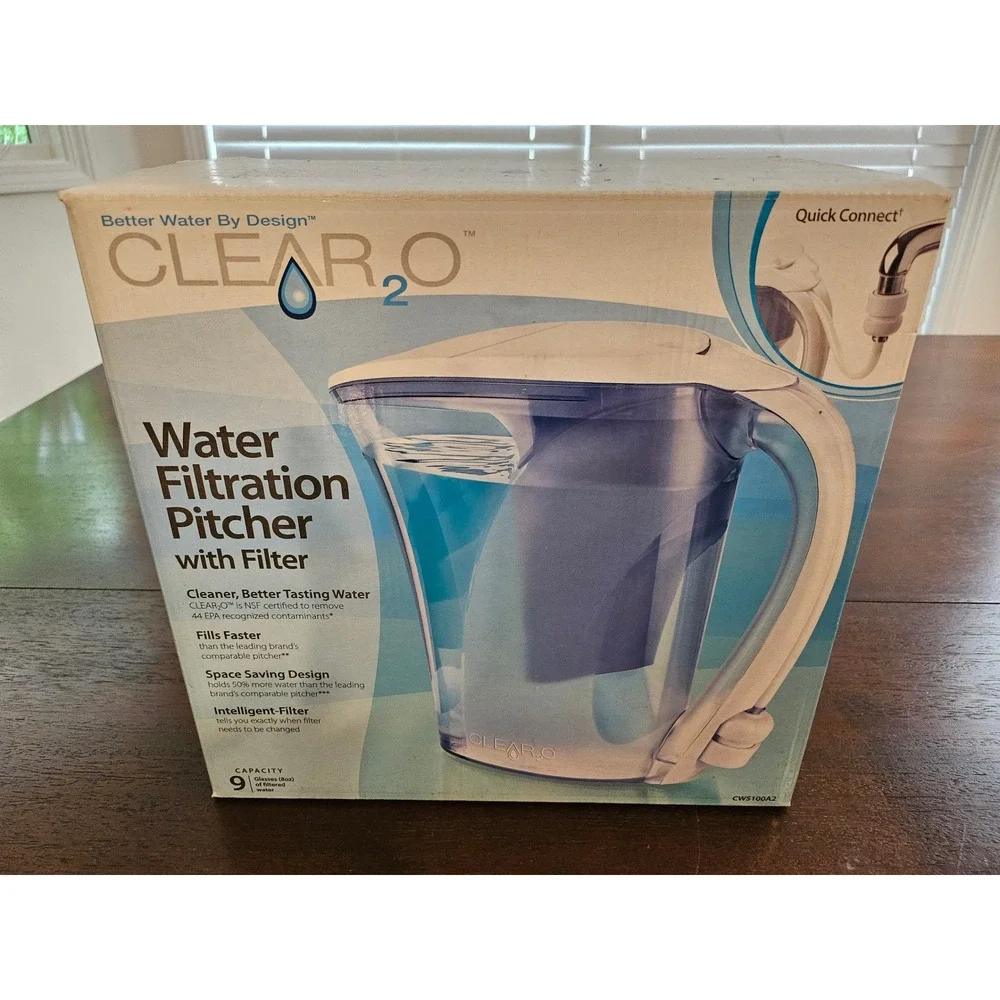 CLEAR2O Water Filtration Pitcher Home 9 Cup Blue CWS100A2 Quick Connect NEW